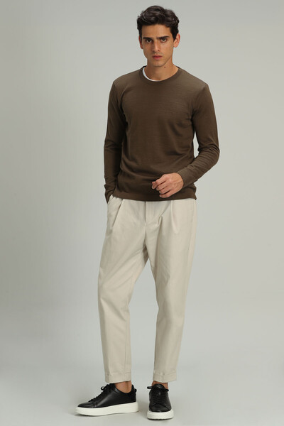 Dion Woolen Men's Sweater Camel - Thumbnail