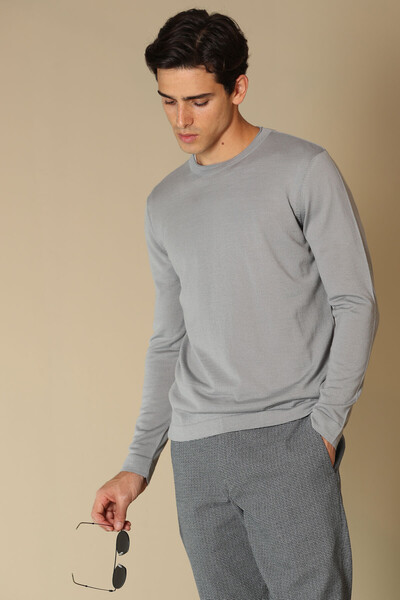 Dion Woolen Men's Sweater Gray - Thumbnail