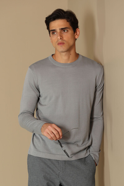 LUFIAN - Dion Woolen Men's Sweater Gray