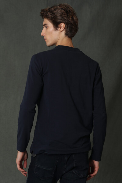 Dominic Men's Long Sleeve T-Shirt Navy Blue - Thumbnail