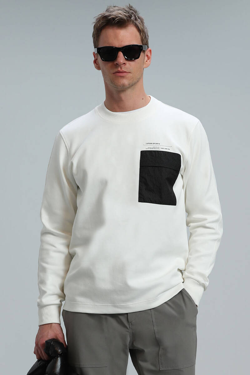 Eldon Erkek Sweatshirt Kırık Beyaz