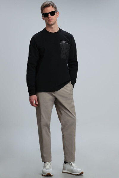 LUFIAN - Eldon Erkek Sweatshirt Siyah (1)