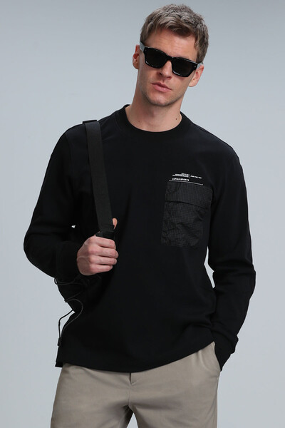 Eldon Men's Sweatshirt Black - Thumbnail