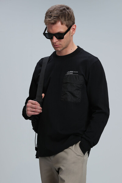 Eldon Men's Sweatshirt Black - Thumbnail