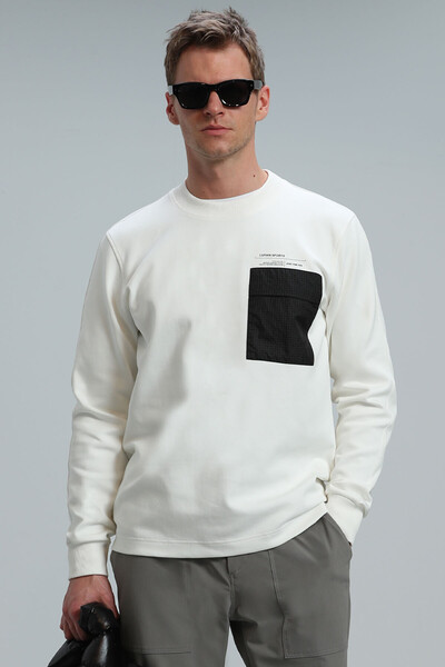 Eldon Men's Sweatshirt Off White - Thumbnail