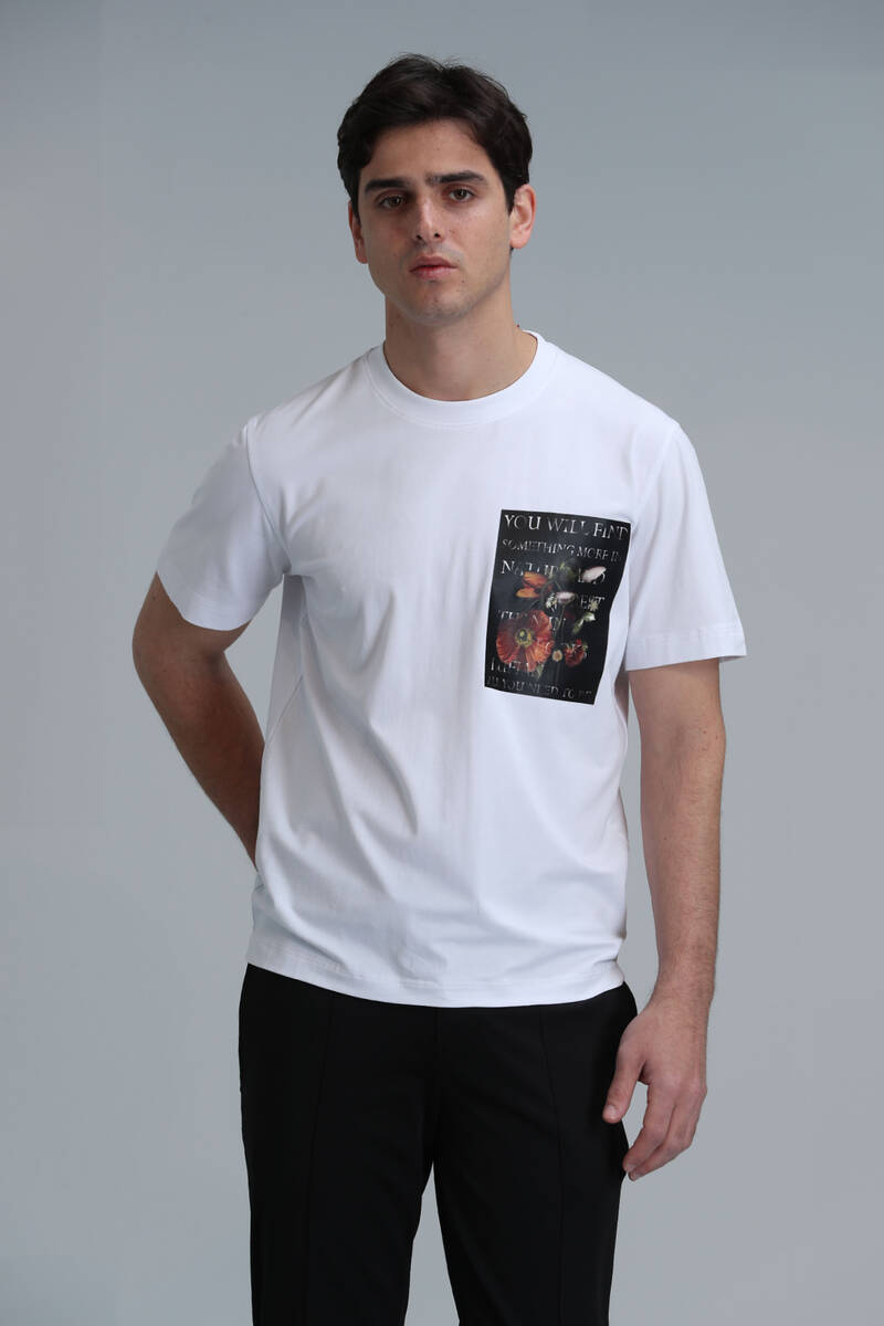 Exotıc Modern Grafik T- Shirt Beyaz