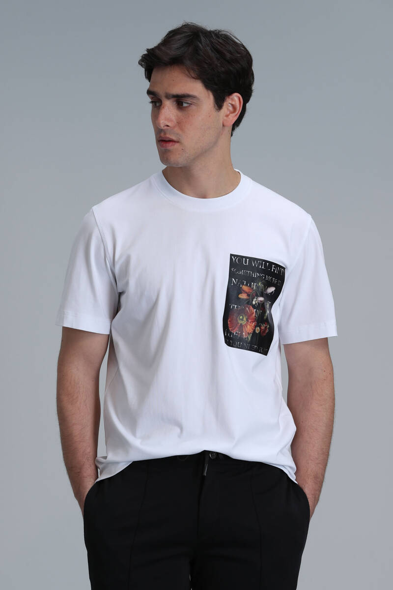 Exotıc Modern Grafik T- Shirt Beyaz