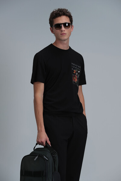 LUFIAN - Exotic Modern Graphic T-Shirt Black