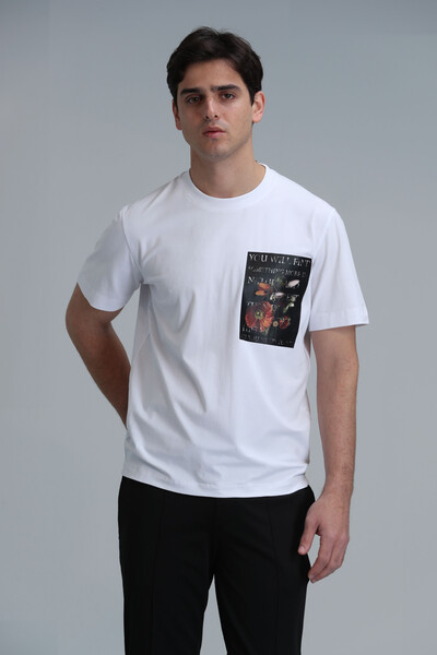 Exotic Modern Graphic T-Shirt White - Thumbnail