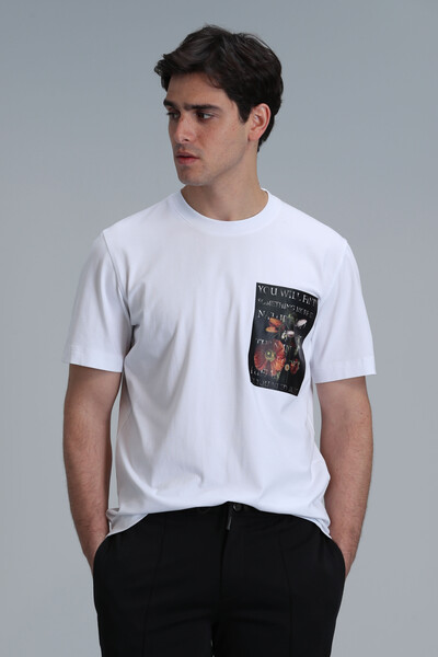 Exotic Modern Graphic T-Shirt White - Thumbnail