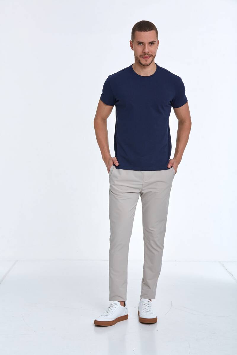 Ezra Basic Men's T-Shirt Navy Blue - 2