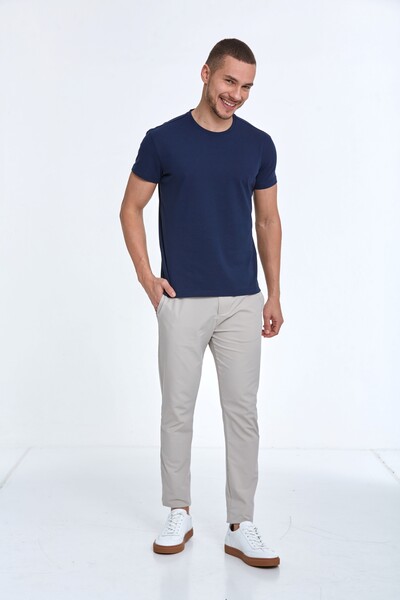 Ezra Basic Men's T-Shirt Navy Blue - 4