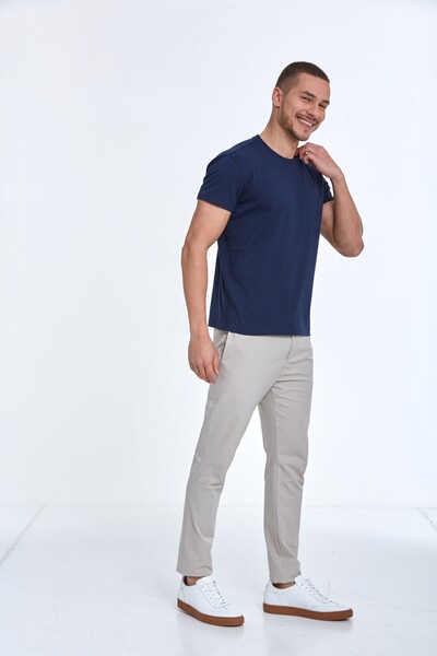 Ezra Basic Men's T-Shirt Navy Blue - 3