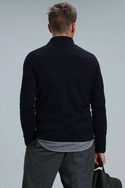 Face Men's Sweater Navy Blue - Thumbnail