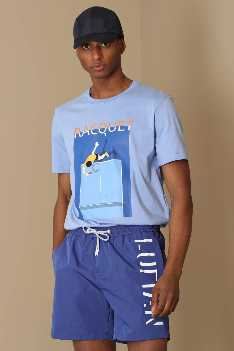 Fenza Modern Graphic T-Shirt Blue