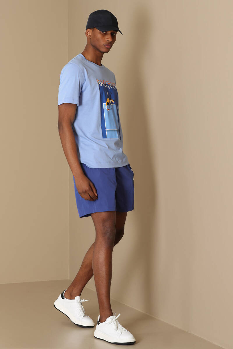 Fenza Modern Graphic T-Shirt Blue