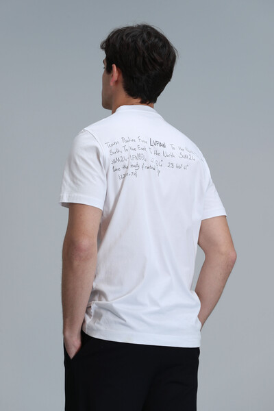 Fred Modern Grafik T-Shirt Beyaz - 6