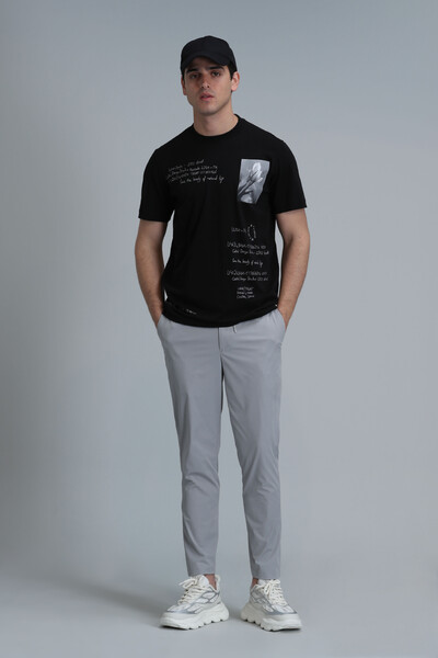 Fred Modern Grafik T-Shirt Siyah - 2