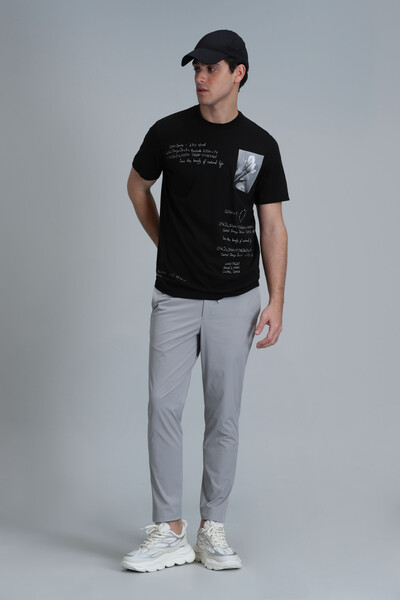 Fred Modern Grafik T-Shirt Siyah - 4