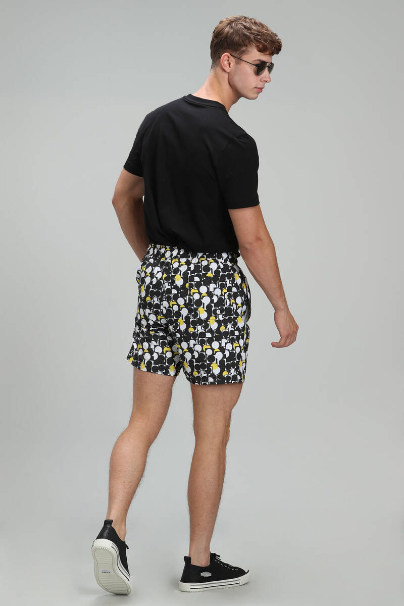 Geometric Men's Swim Shorts Black