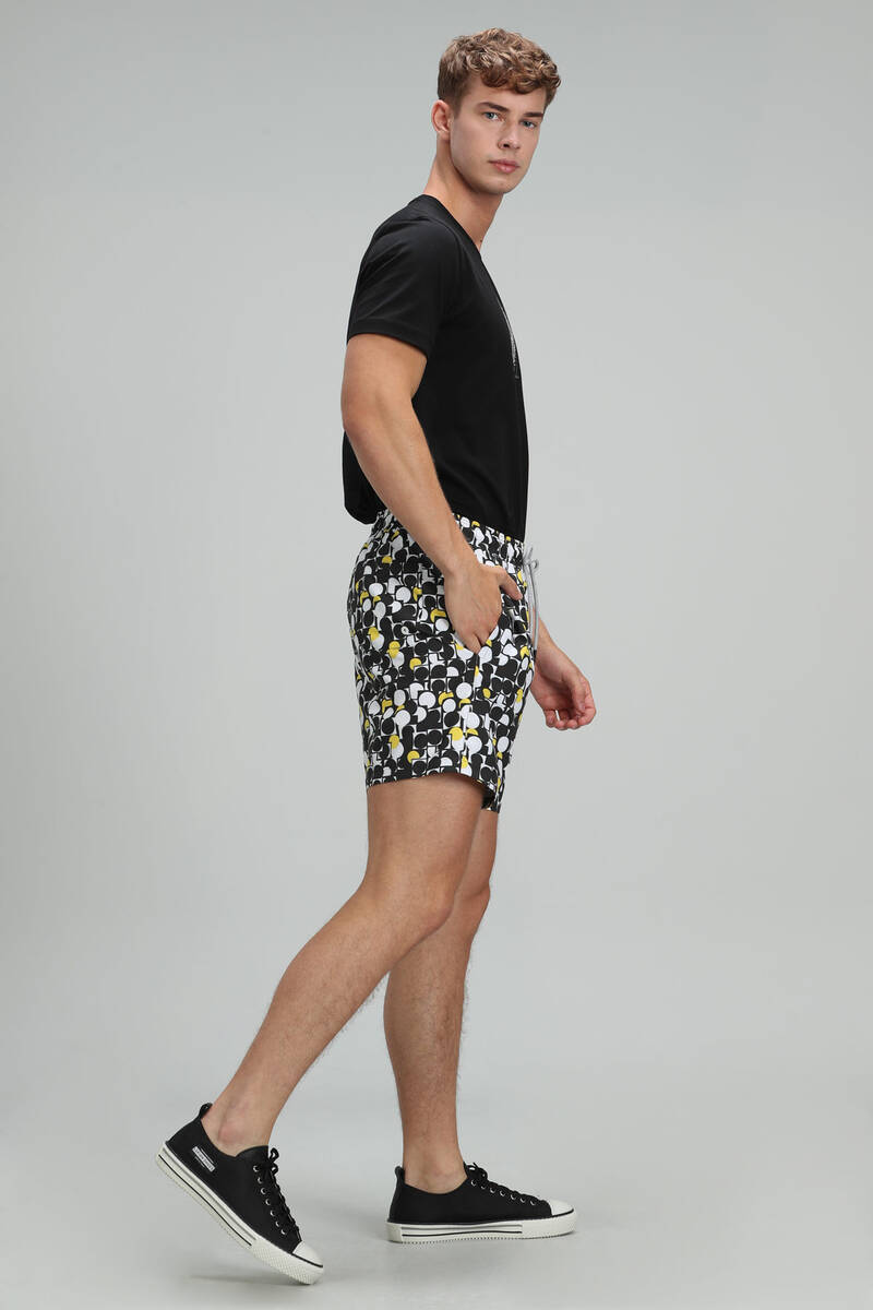 Geometric Men's Swim Shorts Black