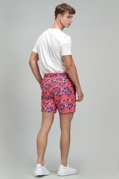 Geometric Men's Swim Shorts Orange - Thumbnail