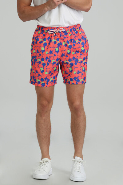 Geometric Men's Swim Shorts Orange - Thumbnail