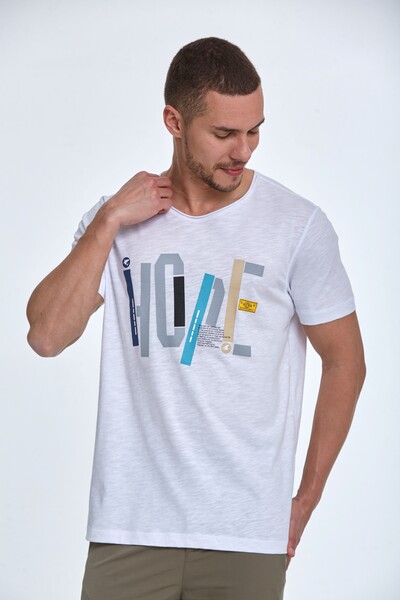 Hope Printed Cotton Crew Neck T-Shirt - Thumbnail