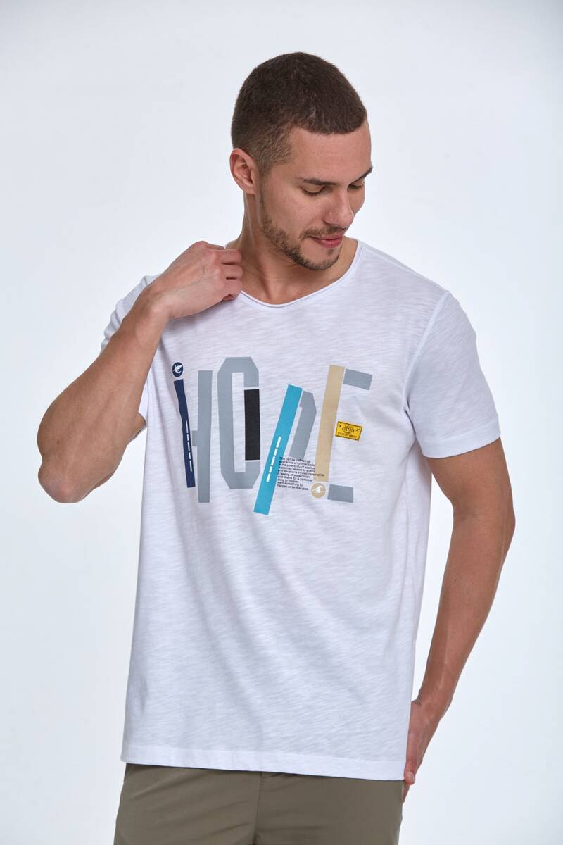 Hope Printed Cotton Crew Neck T-Shirt