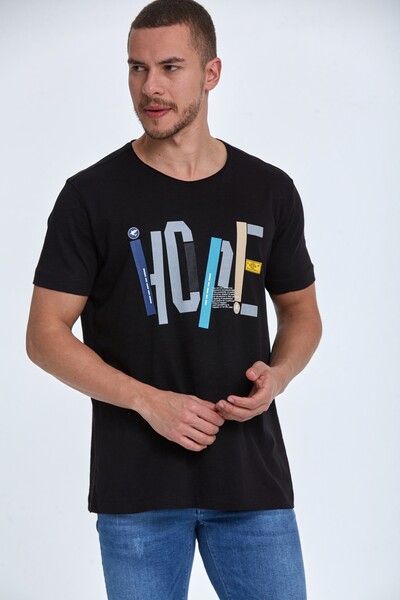 Hope Printed Cotton Crew Neck T-Shirt - Thumbnail