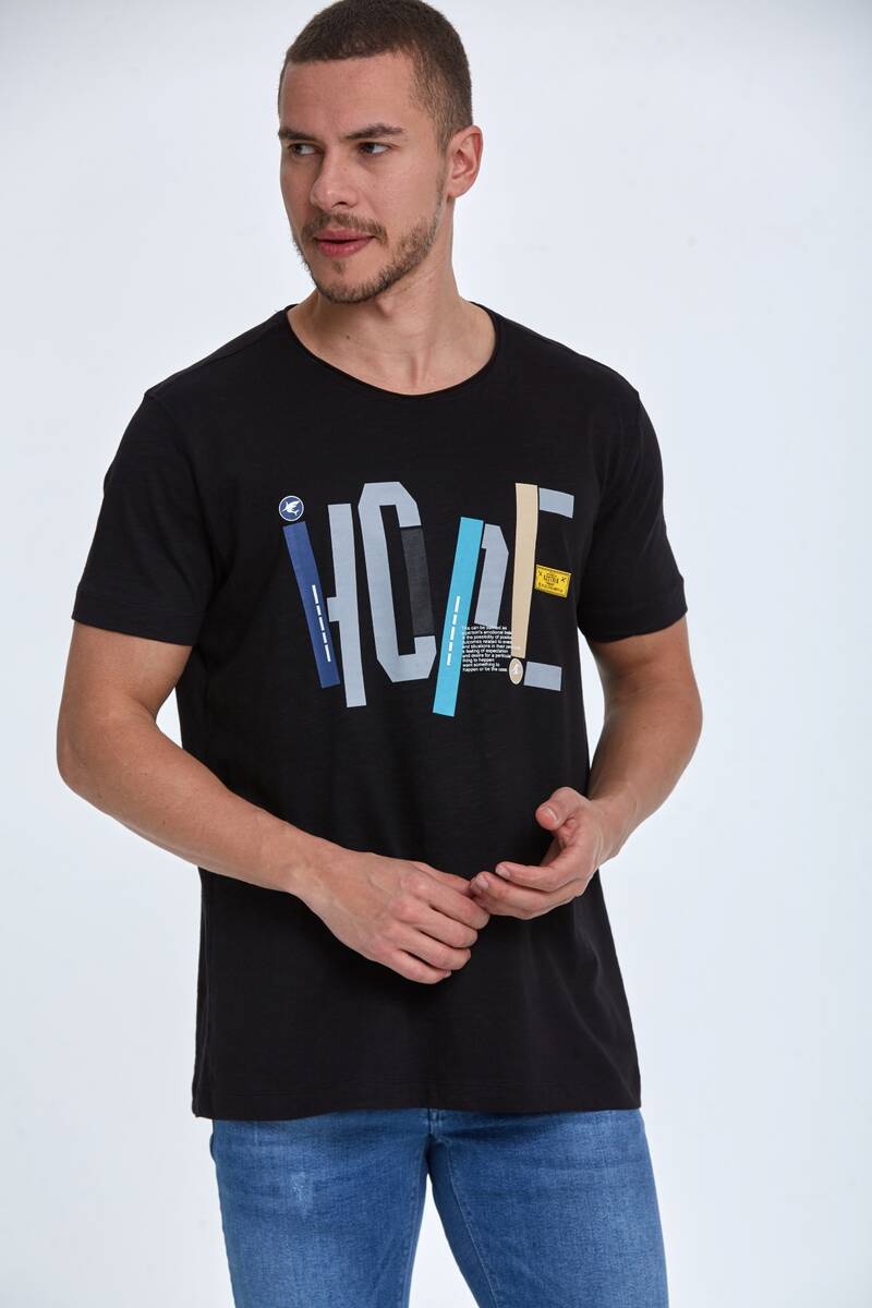 Hope Printed Cotton Crew Neck T-Shirt