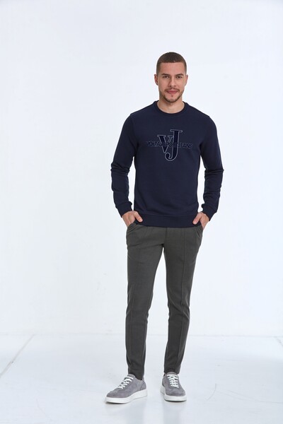 VOLTAJ - Ivy Bisiklet Yaka Erkek Sweatshirt Lacivert (1)