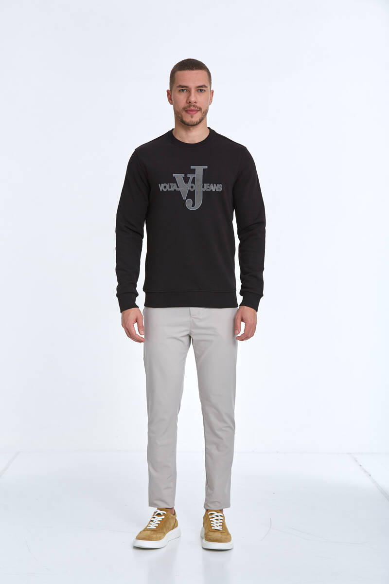 Ivy Bisiklet Yaka Erkek Sweatshirt Siyah