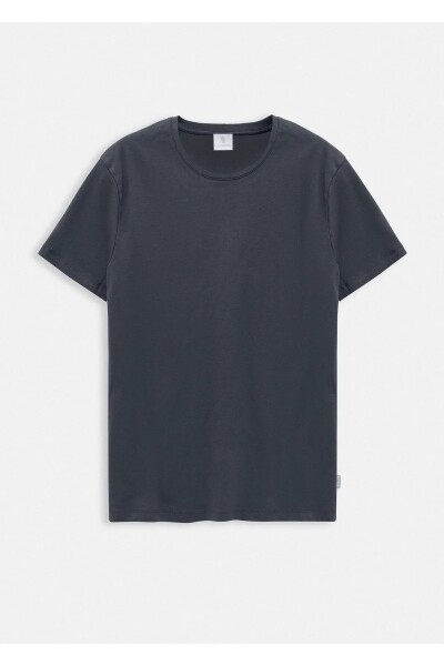 Jersey Anthracite Color Silk Finished Crew Neck T-shirt - 1