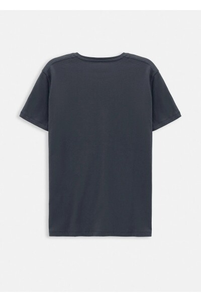 Jersey Anthracite Color Silk Finished Crew Neck T-shirt - 2