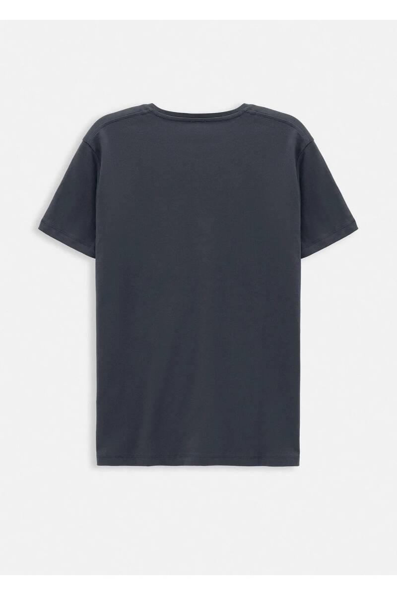 Jersey Anthracite Color Silk Finished Crew Neck T-shirt - 2