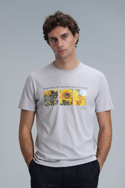 June Modern Grafik T- Shirt Taş - 1