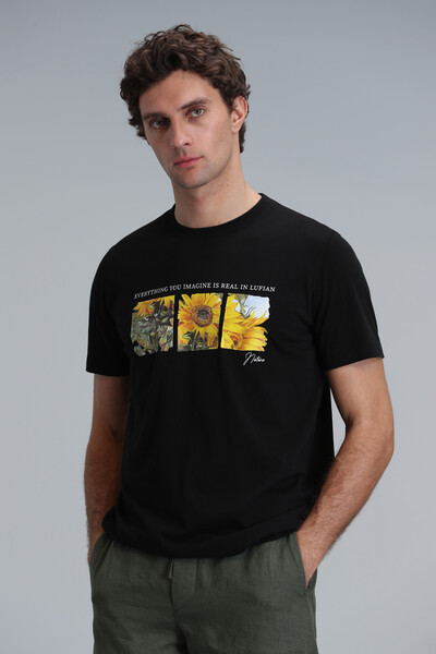 June Modern Graphic T-Shirt Black - Thumbnail