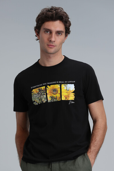 June Modern Graphic T-Shirt Black - Thumbnail