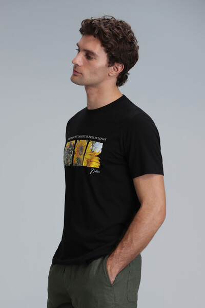 June Modern Graphic T-Shirt Black - Thumbnail