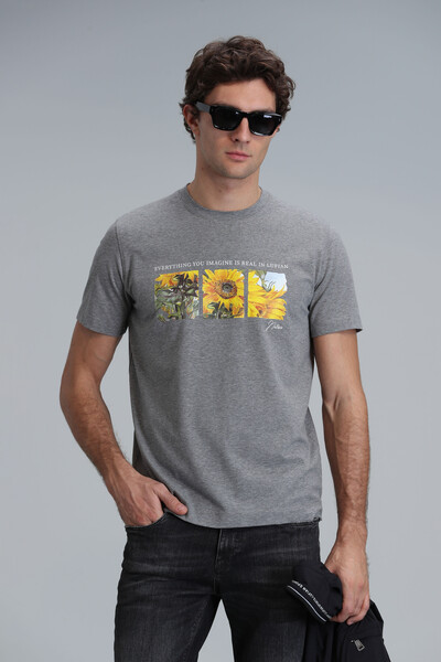 LUFIAN - June Modern Graphic T-Shirt Gray