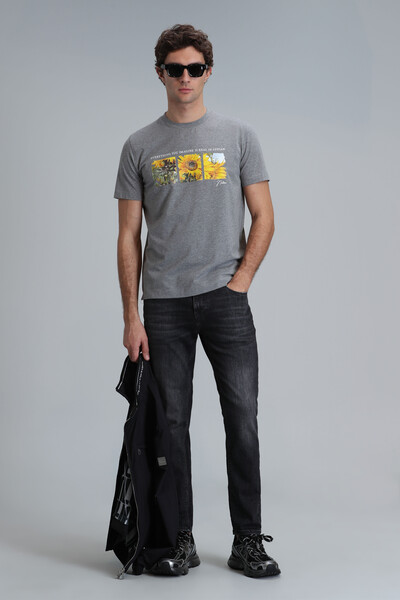 June Modern Graphic T-Shirt Gray - Thumbnail