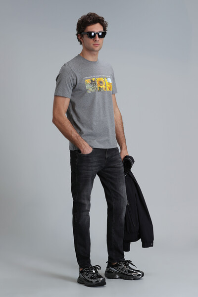 June Modern Graphic T-Shirt Gray - Thumbnail