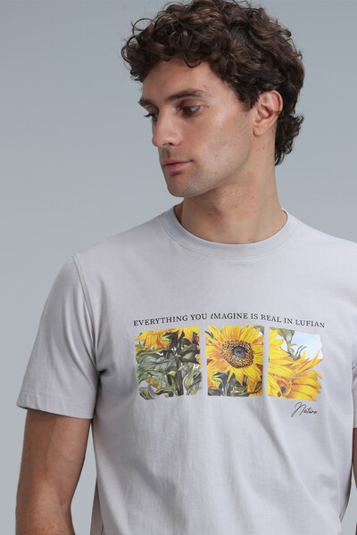 June Modern Graphic T-Shirt Stone - Thumbnail