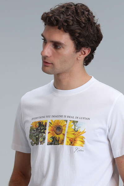 June Modern Graphic T-Shirt White - Thumbnail