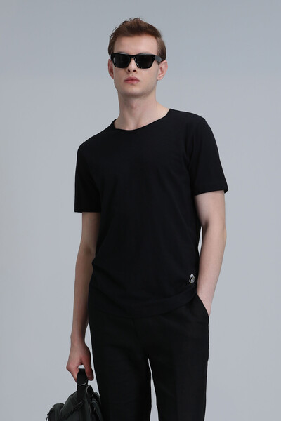 Junya Men's Basic T-Shirt Black - Thumbnail