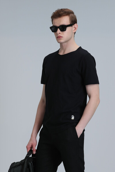 Junya Men's Basic T-Shirt Black - Thumbnail