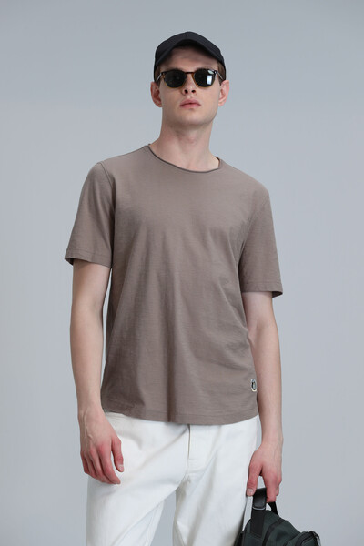 Junya Men's Basic T-Shirt Camel - Thumbnail