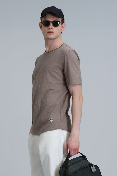 Junya Men's Basic T-Shirt Camel - Thumbnail