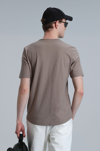 Junya Men's Basic T-Shirt Camel - Thumbnail